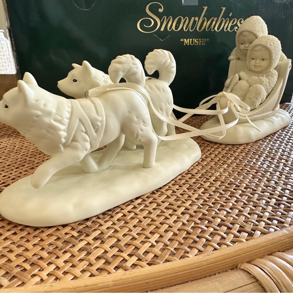 **BOGO! (see desc below) Dept 56 Snowbabies “Mush!” Dog Sled figurine, exc cond